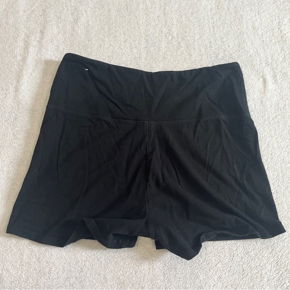 PINK Victorias Secret Women LARGE Spandex Shorts Black High Waisted Glitter Logo - Picture 6 of 8